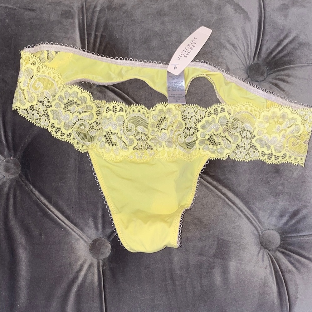 Victoria's Secret Yellow Lace Trim Panty
